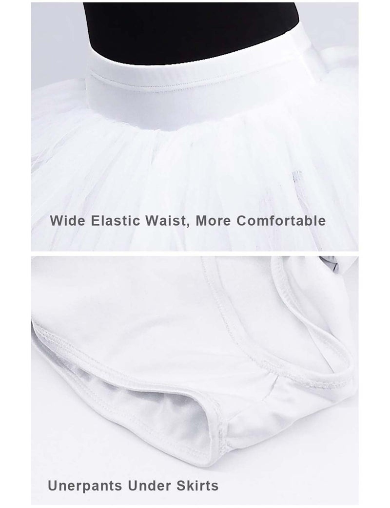 Daydance White Women Ballet Tutu Long Tulle Dance Skirt with Underpants for Performance - Image 5